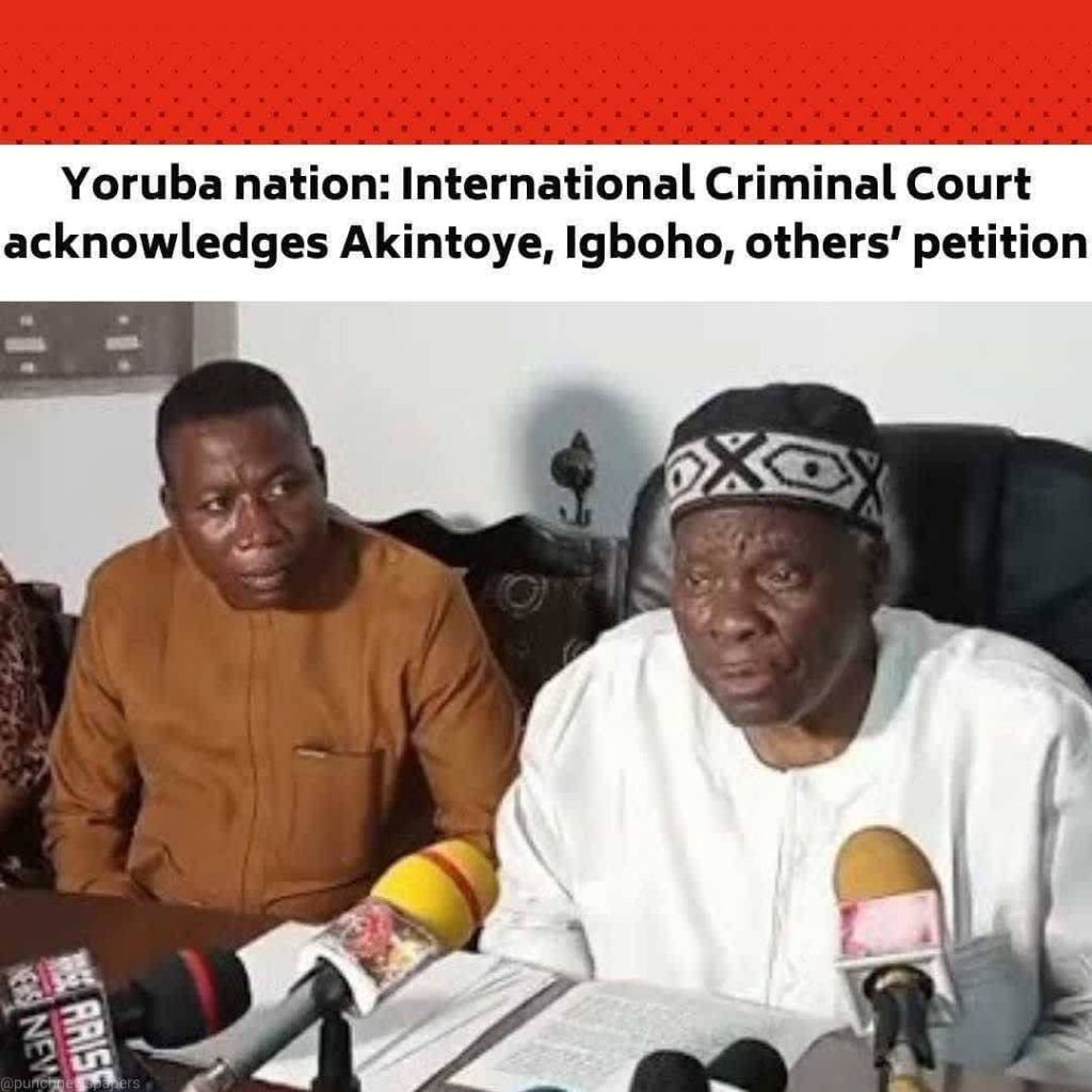 International Criminal Court Confirms Receipt of The Submission of Alleged Genocide Against Humanity By The Fulani Government of Nigeria.