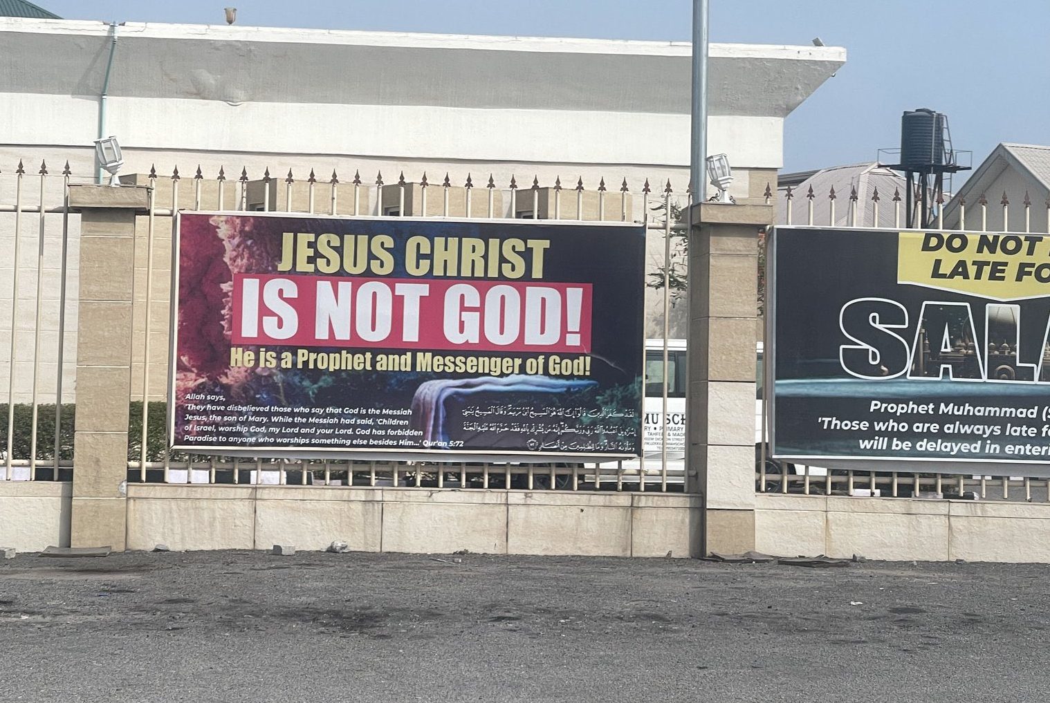 Outrage As Lekki Mosque Banner On Jesus Sparks Debate