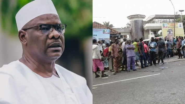 Senator Ndume circulates video of mile-long queues outside Tinubu’s Lagos residence to mock Almajiri-level poverty in southern Nigeria