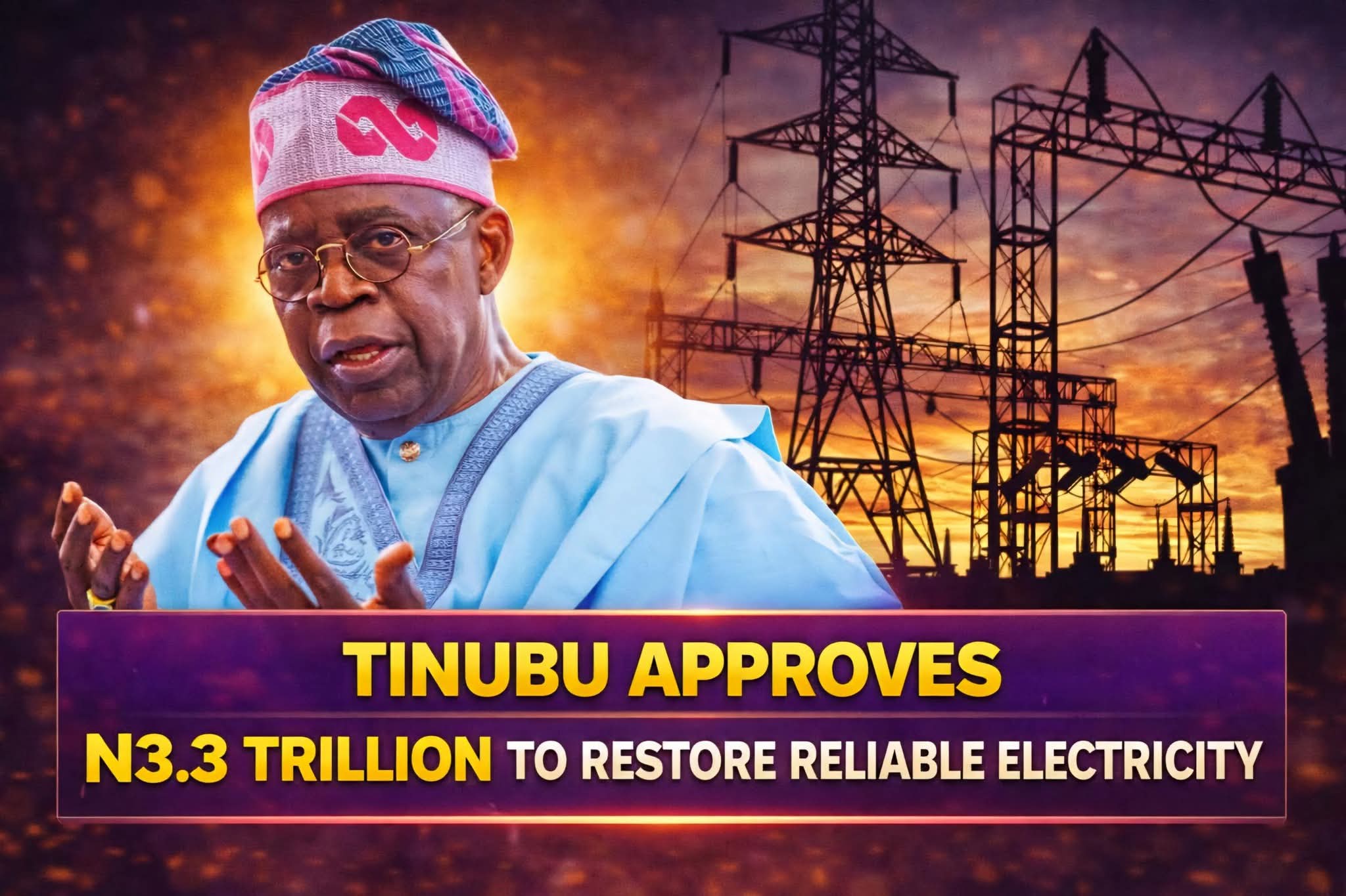 PRESIDENT TINUBU APPROVES N3.3 TRILLION PAYMENT PLAN TO RESTORE RELIABLE ELECTRICITY